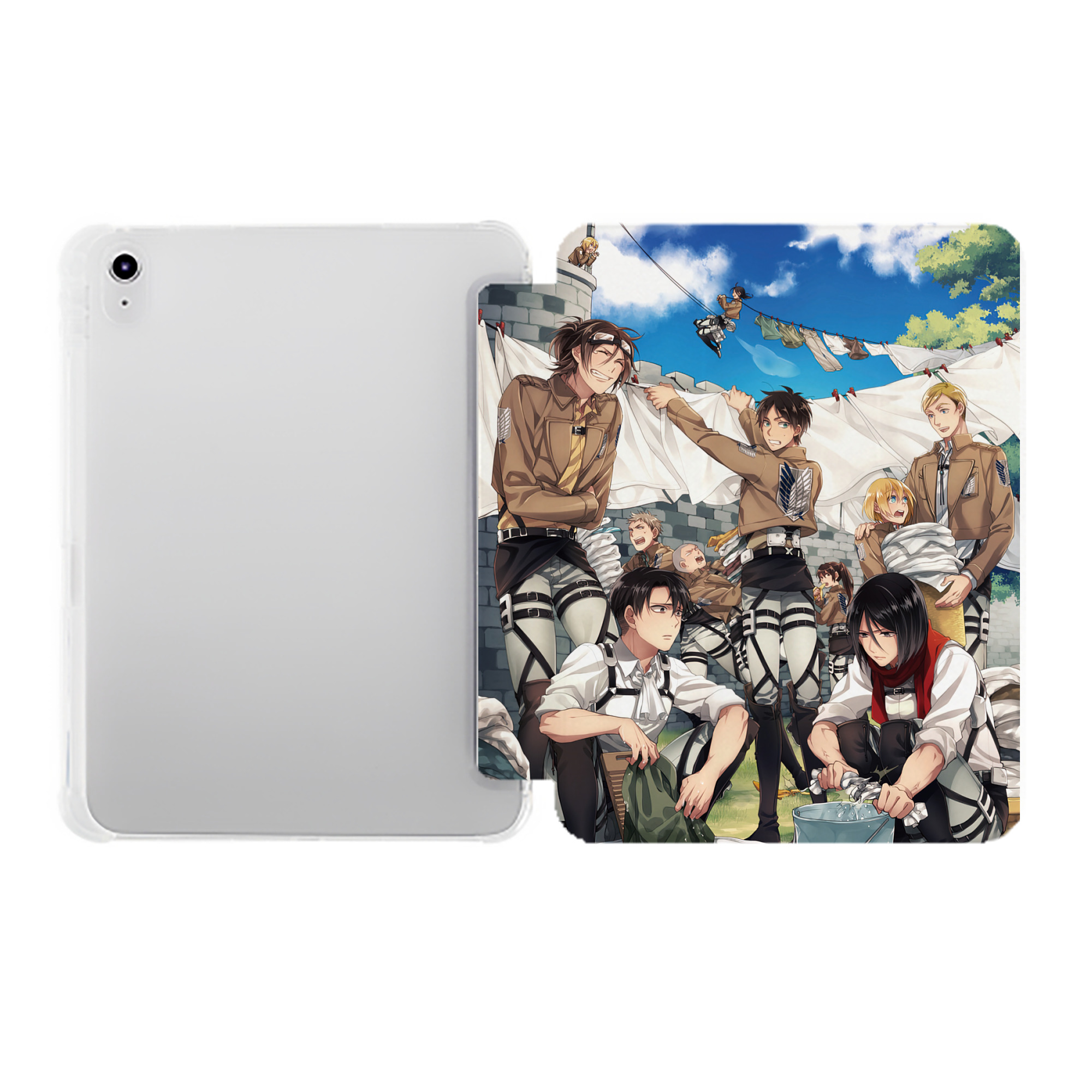 （画像用） 進撃の巨人 Attack on Titan IPad ケース ペン収納付き 三つ折りスタンド PUレザー×シリコン 対応機種9.5/10.5/10.9インチ
